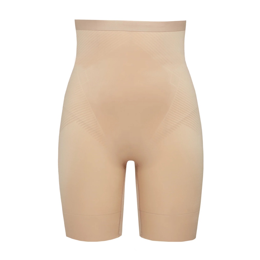 Nwt Spanx Thinstincts High Waisted Mid Thigh Short Size Xl Natural